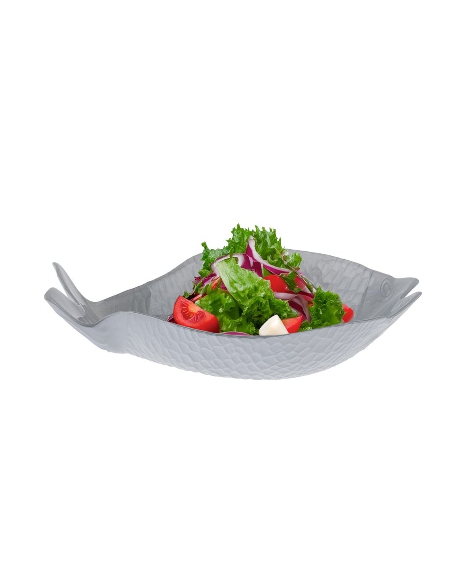 Grey Glass Serving Plate - Modern Elongated Design - TryAladdin