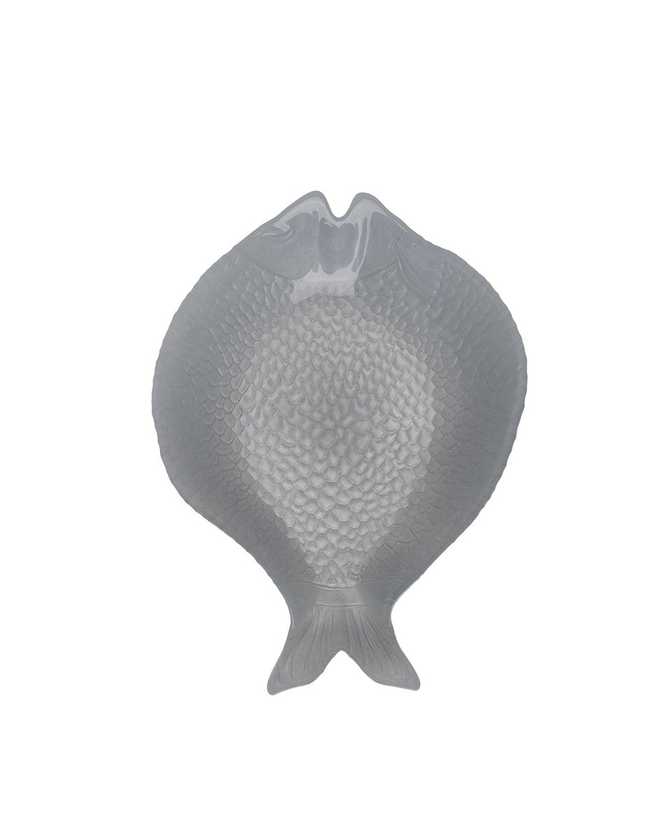 Grey Glass Serving Plate - Modern Elongated Design - TryAladdin