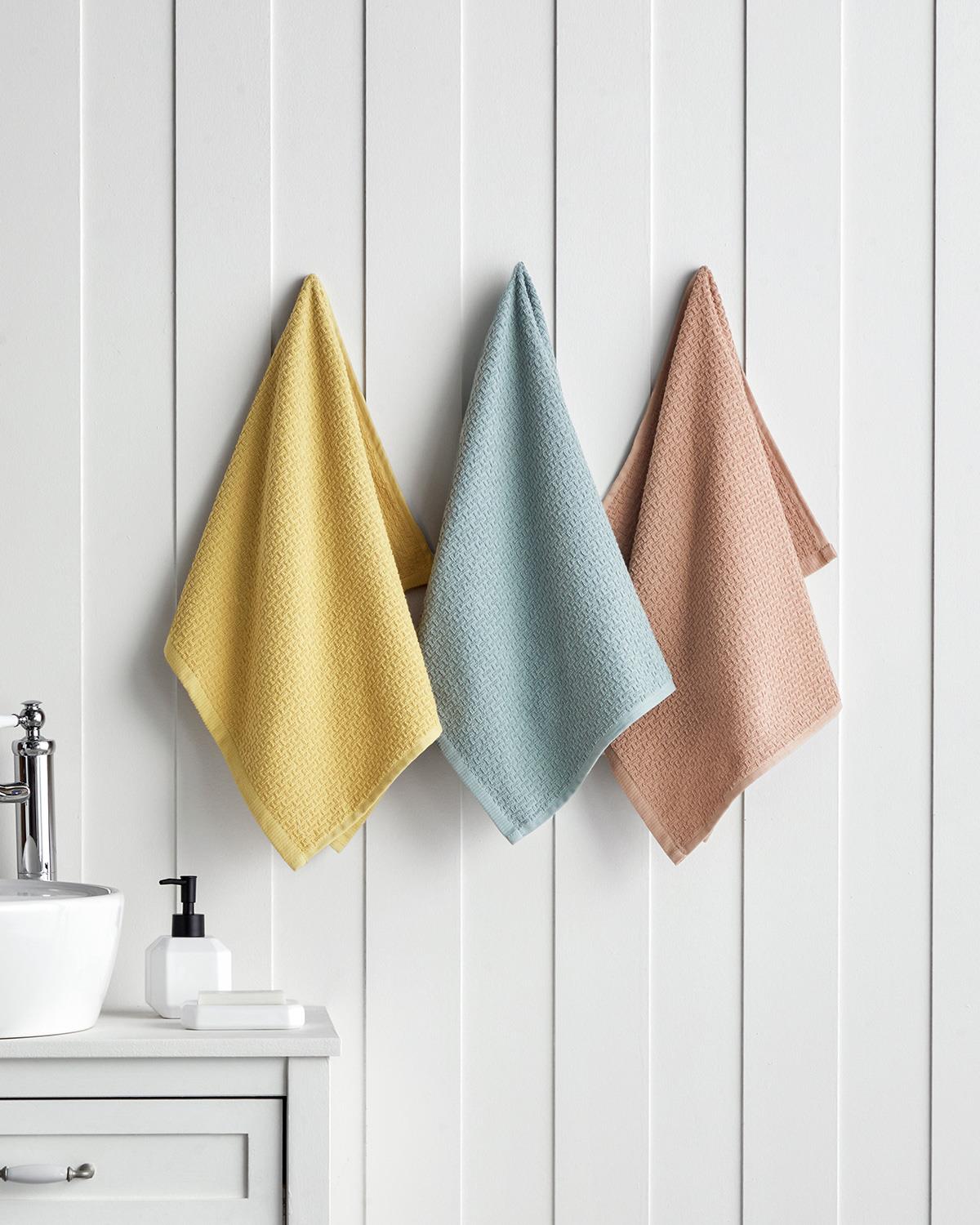 Premium Absorbent Cotton Grid Face Towel Mustard