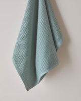 Professional Grade Grid Cotton Face Towel   Dark Green