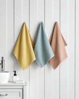 Professional Grade Grid Cotton Face Towel   Dark Green