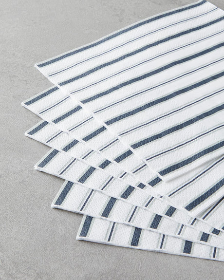 Professional Grade Disposable Paper Napkins   Black White Design   33x33cm