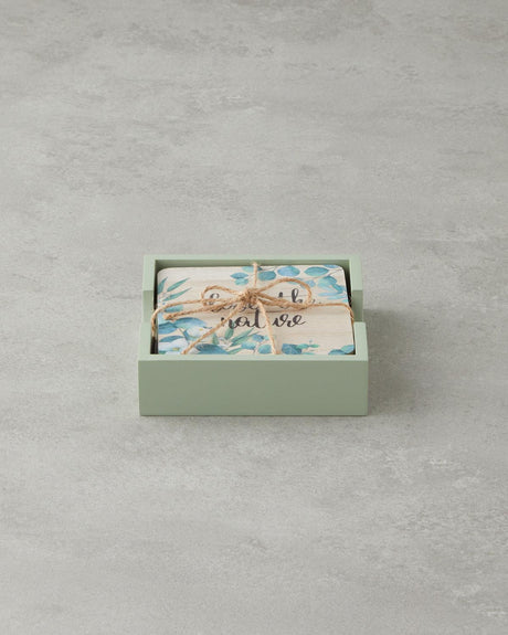 Premium 7 Piece Colorful Wooden Coaster Set