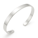 Men's Sterling Silver Minimalist Cuff Bracelet - Polished