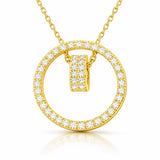 Gold-Tone Pave Interlocking Circles Necklace - Dazzling Clear Stones