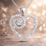 Necklace - Sterling Silver Sparkling Heart Spiral Pendant