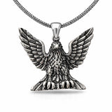 Men's Sterling Silver Eagle Pendant Necklace - Bold Statement