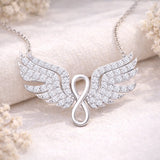 Zilveren Angel Wing Infinity Ketting - Sprankelende CZ Stenen