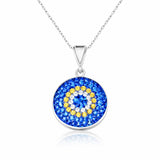 Sterling Silver Evil Eye Necklace - Sparkling Crystal Pendant