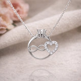 Sterling Silver Zircon Solitaire Ring & Infinity Heart Necklace