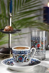 Gural Porselen Premium Topkapi Turkish Coffee Porcelain Cup Set - TryAladdin
