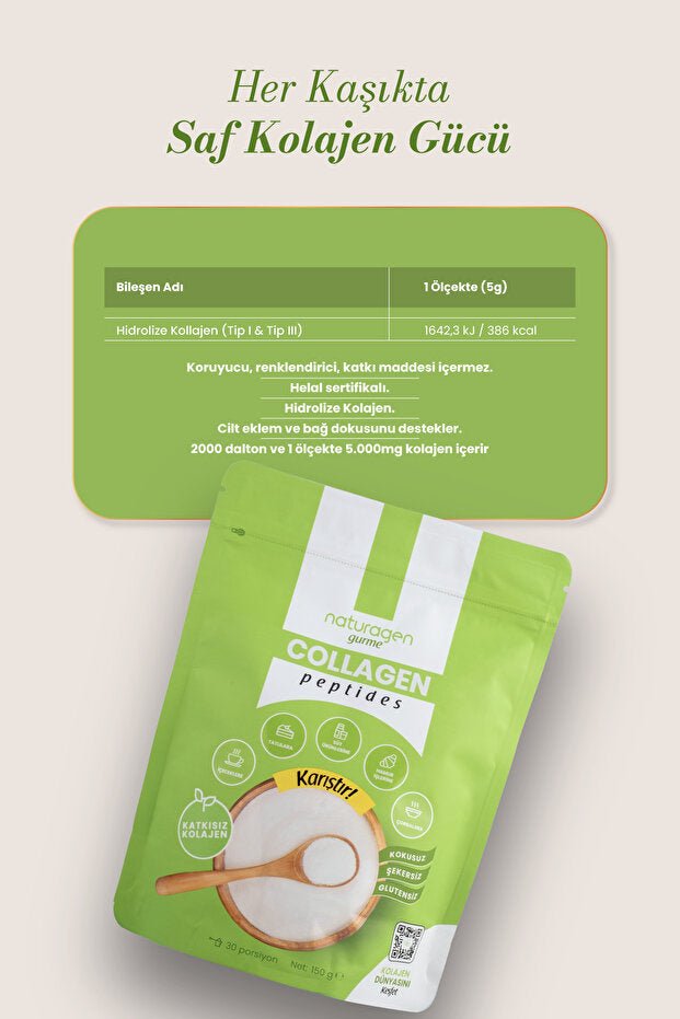 Gurme Collagen Peptides Powder - 150g, 100% Pure - TryAladdin