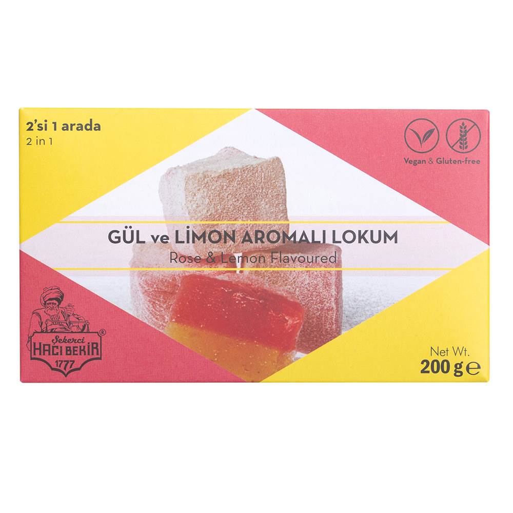 Haci Bekir Exclusive Turkish Delight with Rose and Lemon Flavored - Unique Consistency Lokums