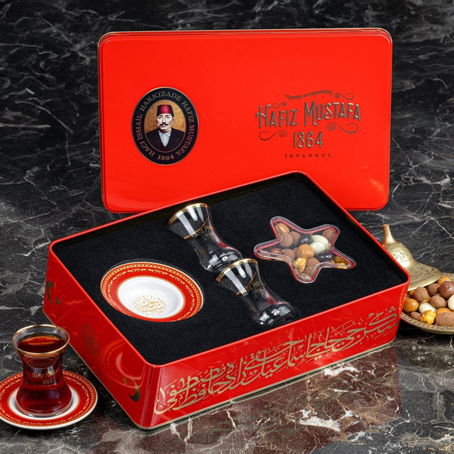 Hafiz Mustafa | Tea Set and Dragee (2 Pcs) (Metal Box)