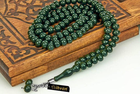 Hajj Umrah Gift Tasbih, 99 Beads 8mm (10 Pieces), Dark Green - TryAladdin