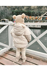 Hand - Knitted Pom - Pom Hat & Neck Warmer Set - TryAladdin