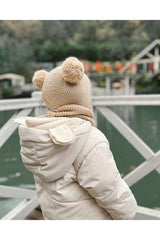 Hand - Knitted Pom - Pom Hat & Neck Warmer Set - TryAladdin