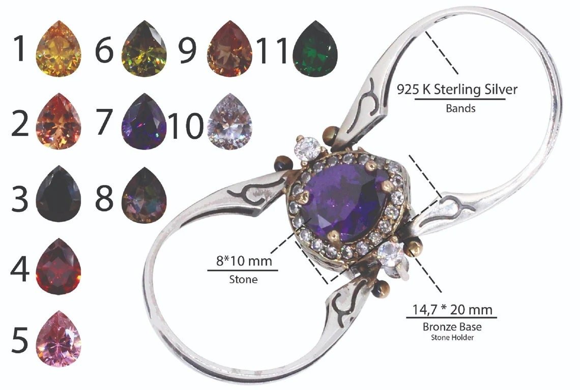 Handcrafted 925 Sterling Silver Reversible Ring with Aquamarine & Ruby Gemstones - TryAladdin