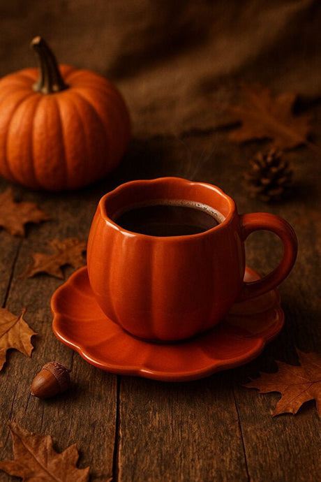 Handcrafted Ceramic Pumpkin Mug & Plate Set - 1 Piece 250ml - TryAladdin