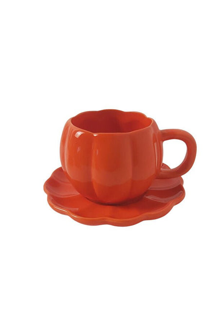 Handcrafted Ceramic Pumpkin Mug & Plate Set - 1 Piece 250ml - TryAladdin