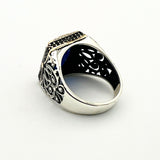 Handcrafted Men's Blue Sapphire Stone Ring