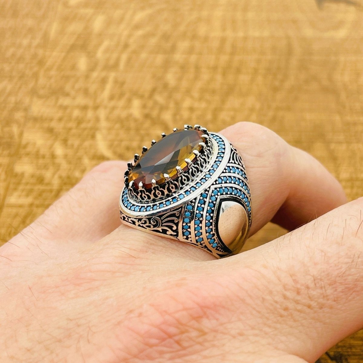 Handcrafted Multi - Color Zultanite Stone Men's Ring