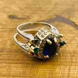 Handcrafted Multi Stone Reversible Ring