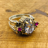 Handcrafted Multi Stone Reversible Ring