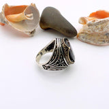 Handcrafted Ottoman Men's Onyx Oval Ring | Authentic 925 Sterling Silver Vintage Style - TryAladdin