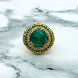 Handcrafted Ottoman Style Malachite 925 Sterling Silver Jewelry Set - Necklace, Ring, Earrings & Bracelet - TryAladdin