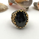 Handcrafted Turkish 925 Sterling Silver Men's Onyx Ring – Bold & Authentic Gift - TryAladdin