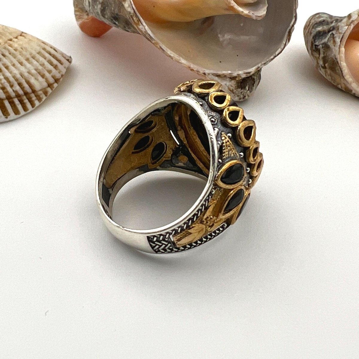 Handcrafted Turkish 925 Sterling Silver Men's Onyx Ring – Bold & Authentic Gift - TryAladdin