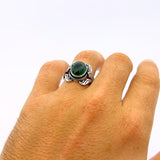 Handcrafted Turkish Men's 925 Sterling Silver Emerald Ring - Authentic Ottoman Style - TryAladdin