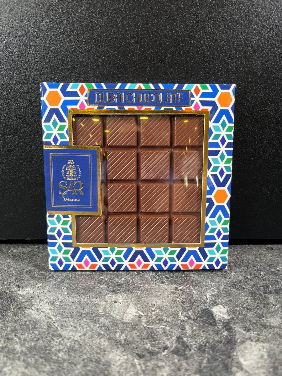 Handmade Dubai Chocolate Tablet - Belgian Chocolate with Pistachio & Roasted Kadayif (100gr)