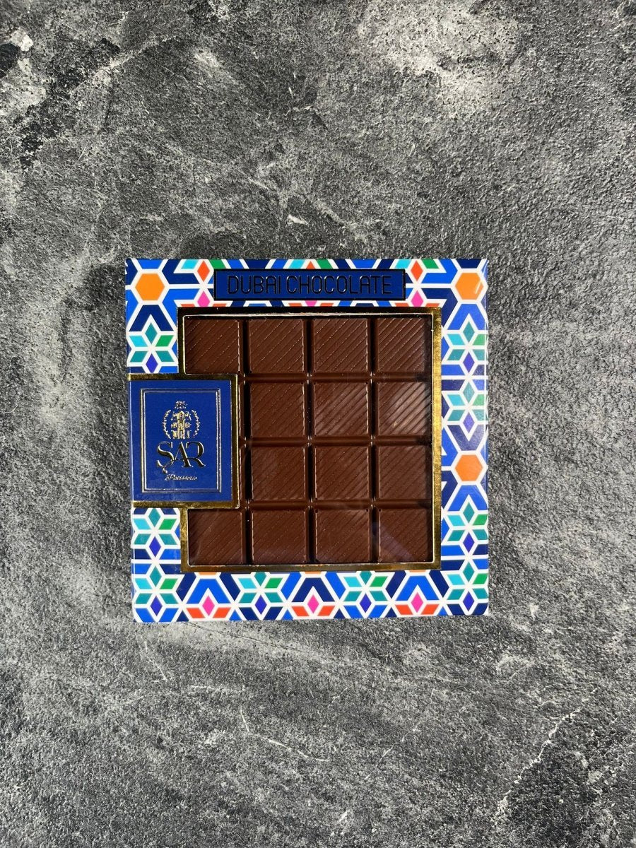 Handmade Dubai Chocolate Tablet - Belgian Chocolate with Pistachio & Roasted Kadayif (100gr)