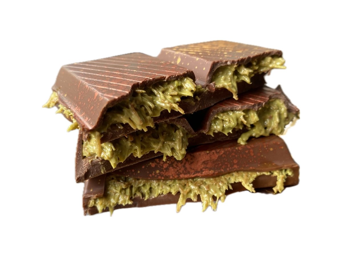 Handmade Dubai Chocolate Tablet - Belgian Chocolate with Pistachio & Roasted Kadayif (100gr)