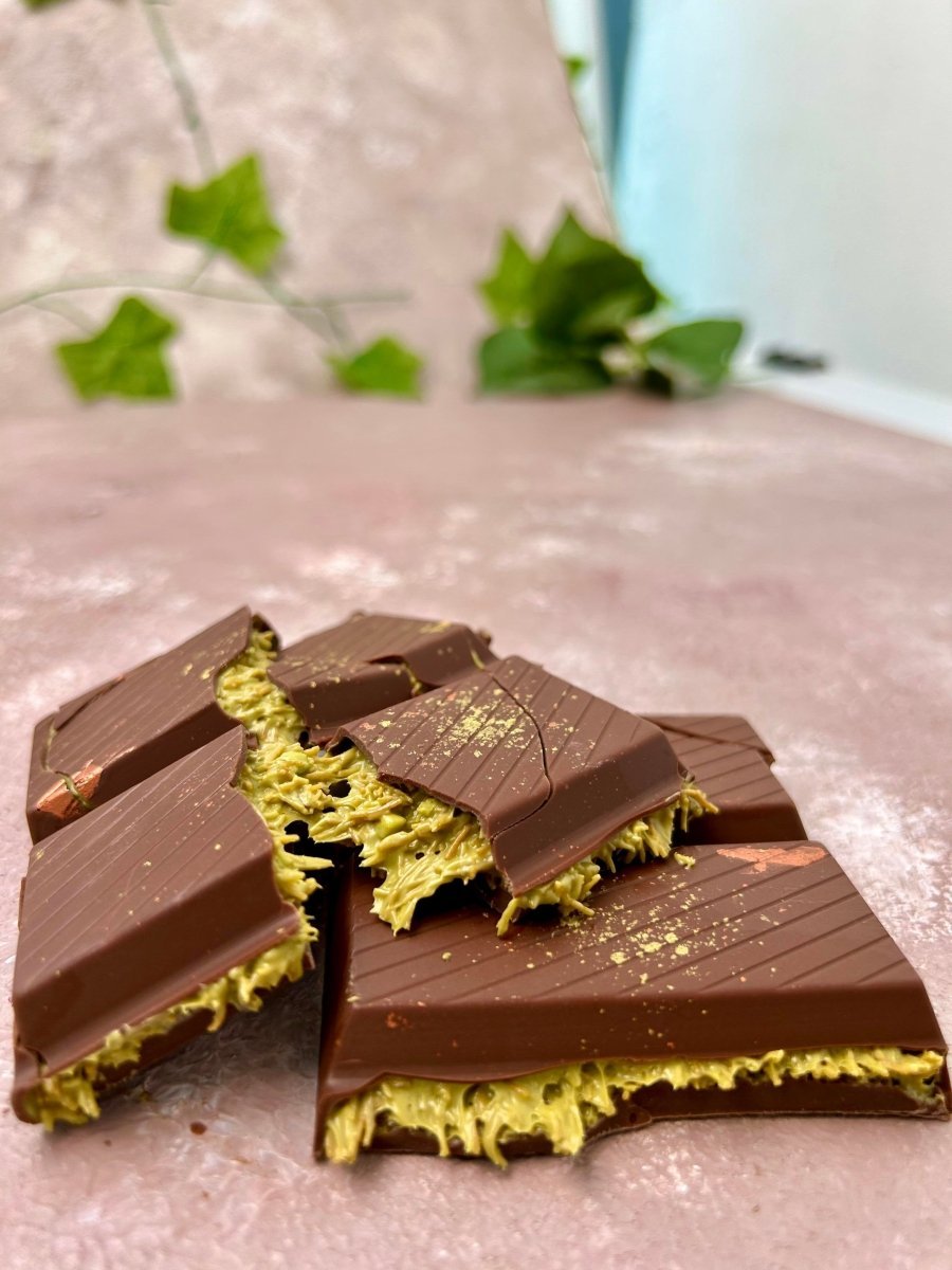 Handmade Dubai Chocolate Tablet - Belgian Chocolate with Pistachio & Roasted Kadayif