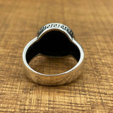 Handmade Minimalist Oval Black Onyx Silver Ring