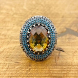 Handmade Ottoman Multi - Color Zultanite Stone Men's Ring