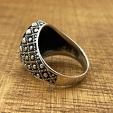 Handmade Silver Men's Oval Black Onyx Ring