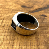 Handmade Turkish 925 Sterling Silver Black Onyx Men's Ring - Unique Minimalist Design for Him - TryAladdin