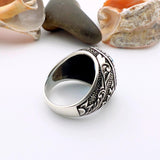 Handmade Turkish 925 Sterling Silver Men's Blue Aquamarine Ring - TryAladdin