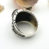 Handmade Turkish 925 Sterling Silver Men's Ring | Vibrant Green Emerald Square Cut - TryAladdin