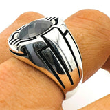 Handmade Turkish Black Onyx Men's Sterling Silver Ring - 925 Artisan Gents Jewelry Gift - TryAladdin