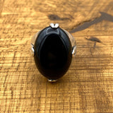 Handmade Turkish Men's 925 Sterling Silver Black Onyx Ring - Bold Statement Jewelry & Gift for Him - TryAladdin