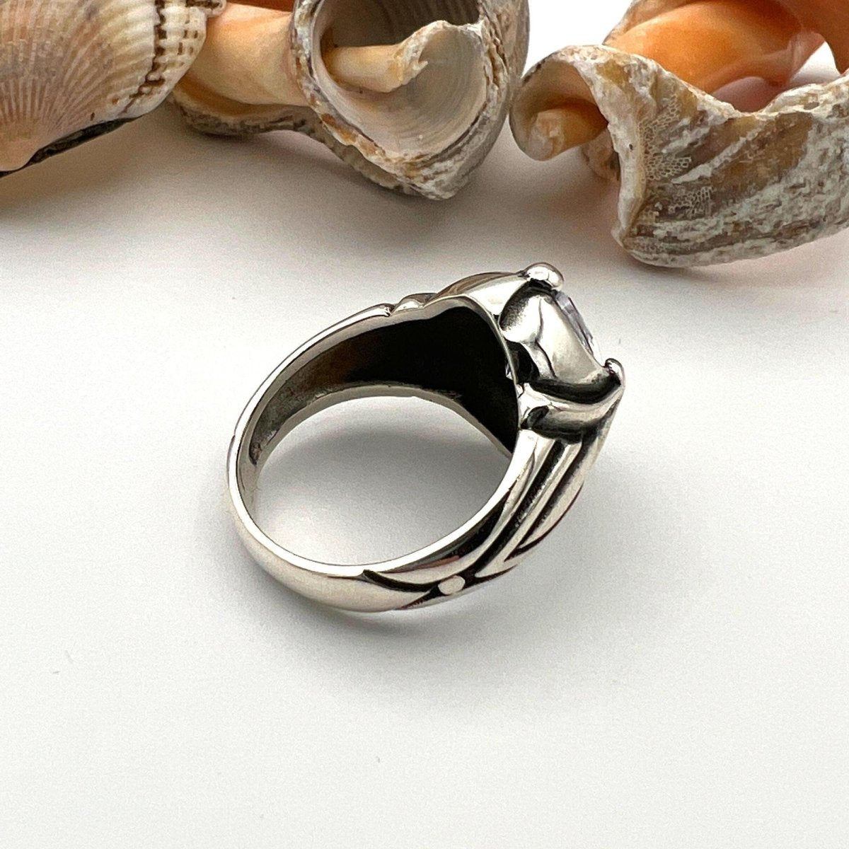 Handmade Turkish Men's 925 Sterling Silver Zircon Ring - Elegant Gift for Him - TryAladdin