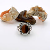 Handmade Turkish Ottoman Style Men's Tiger's Eye 925 Sterling Silver Ring - TryAladdin