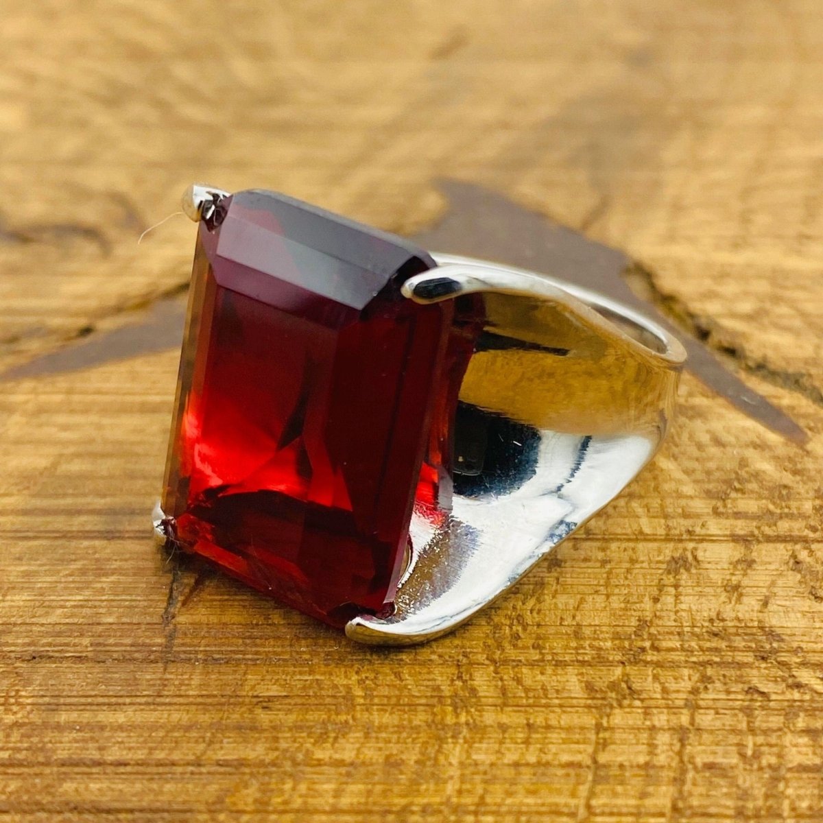 Handmade WoMen's Red Ruby Ring