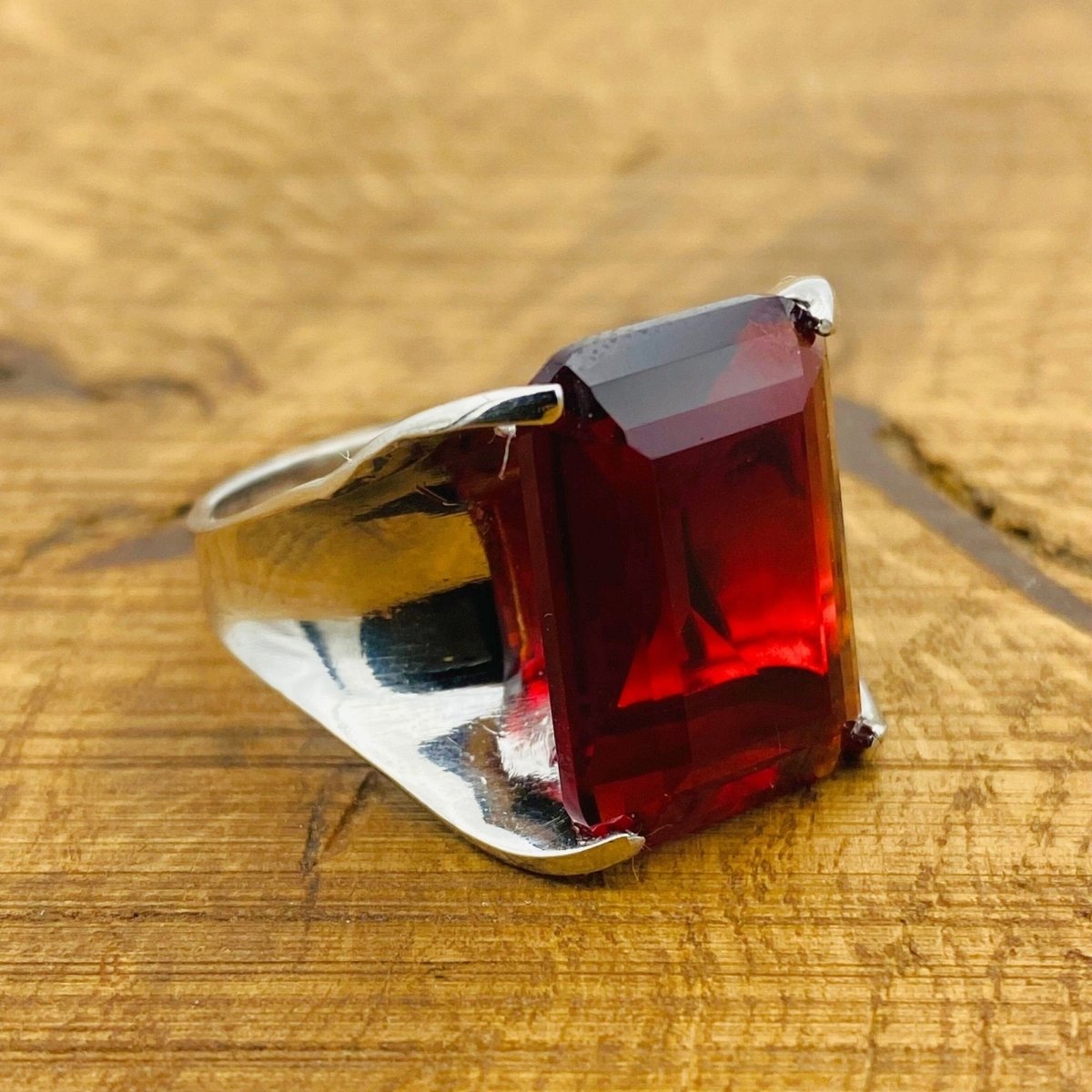 Handmade WoMen's Red Ruby Ring