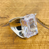 Handmade WoMen's White Zircon Ring